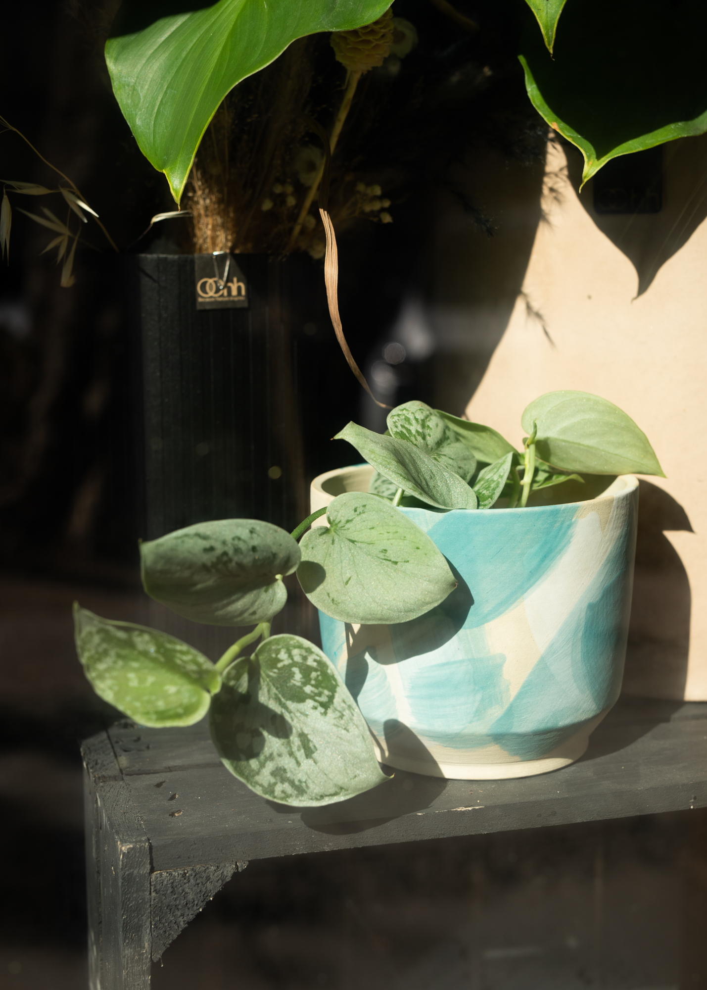 Brushed petrol planter Brushed petrol planter