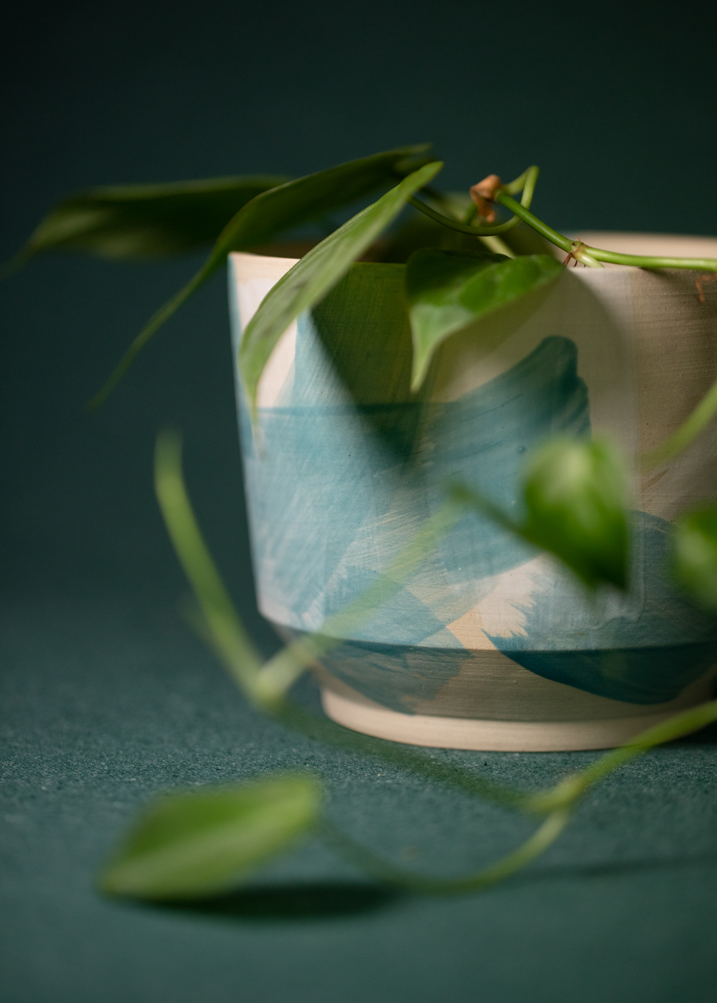 Brushed petrol planter Brushed petrol planter