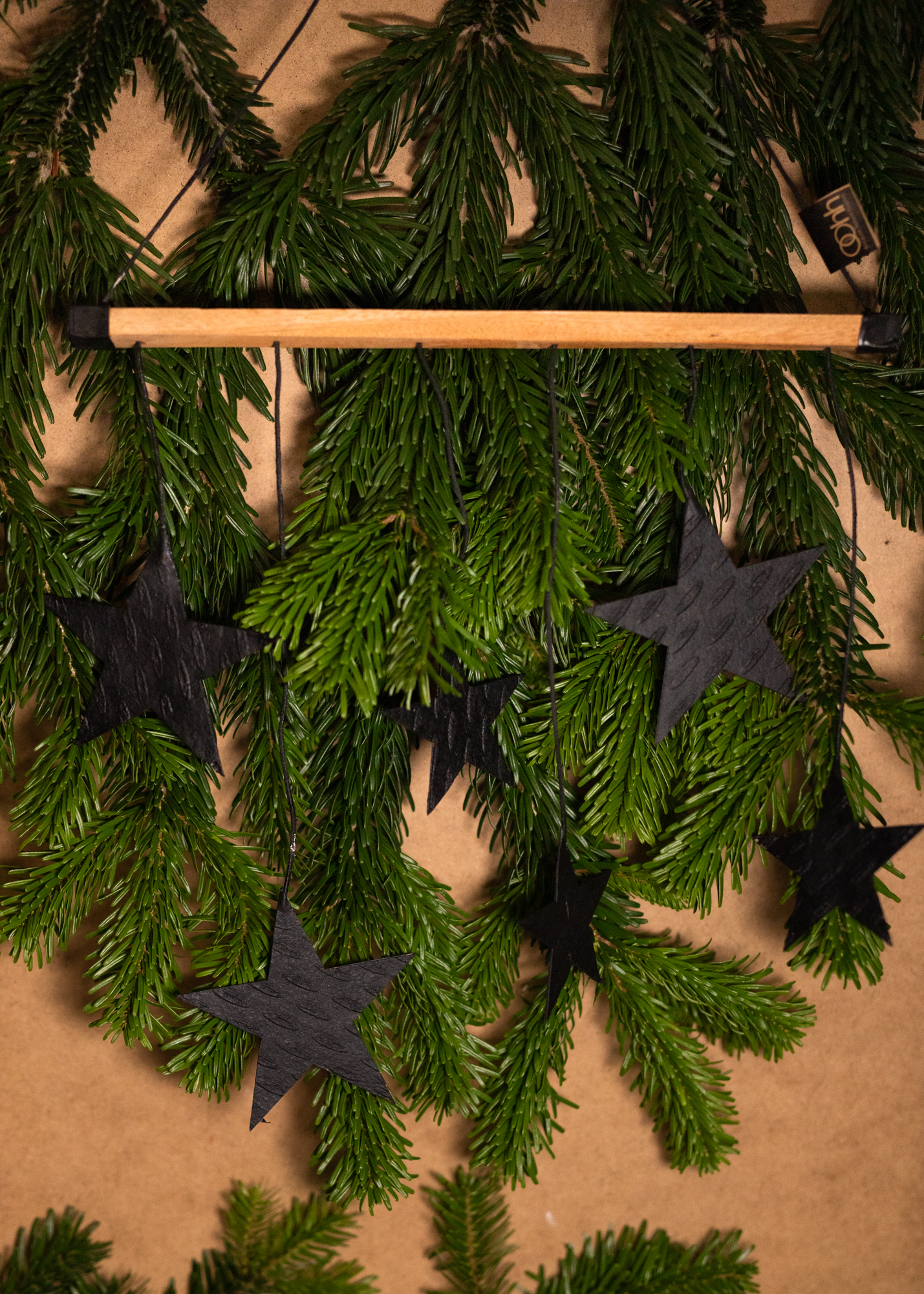 Christmas Wood Hanger Black Christmas Wood Hanger Black